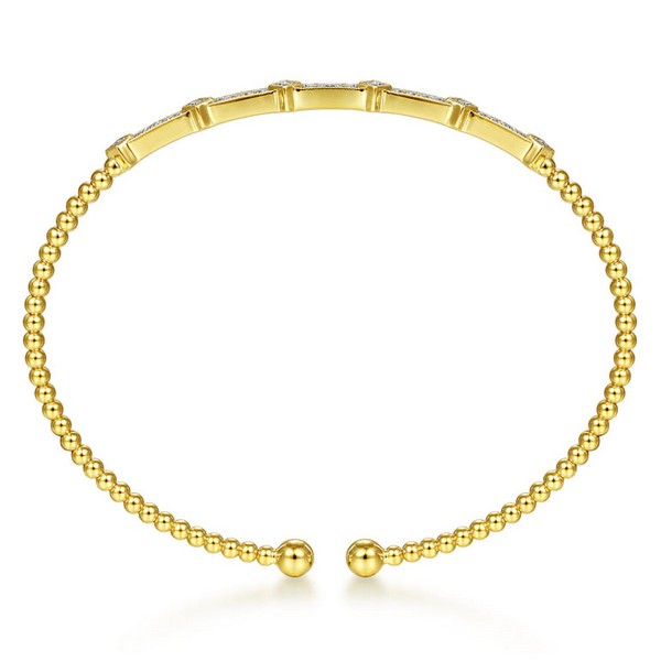 14k Yellow gold diamond bangle