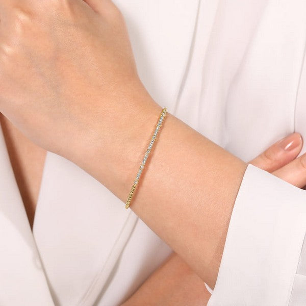 14k Yellow gold diamond bangle