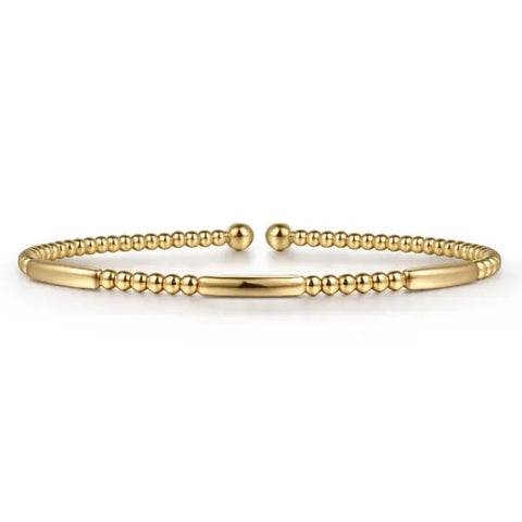 Yellow 14 Karat Bujukan Open Bangle Bracelet
