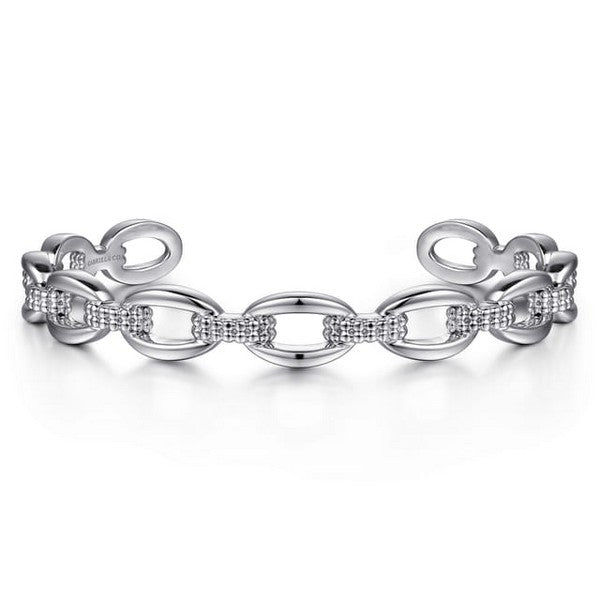 Sterling Silver Oval Link Cuff Bangle Serial #S2301373