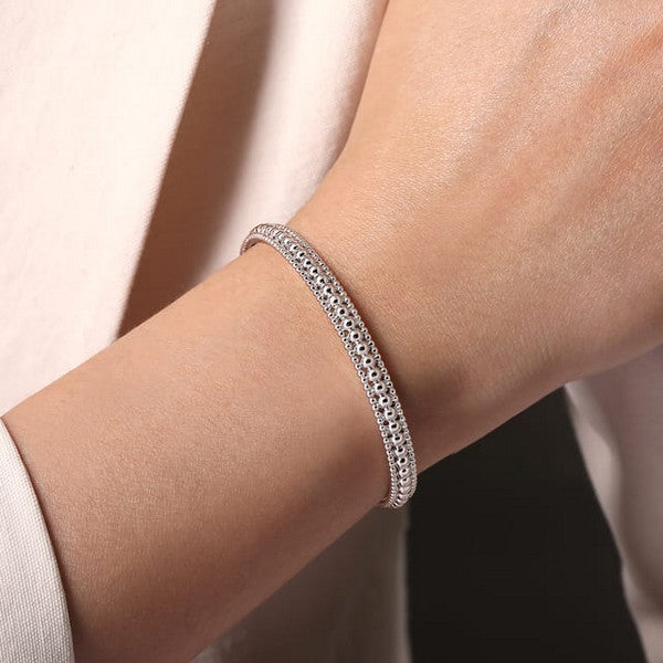Sterling Silver Bujukan Beaded Open Bangle Serial #S2301751
