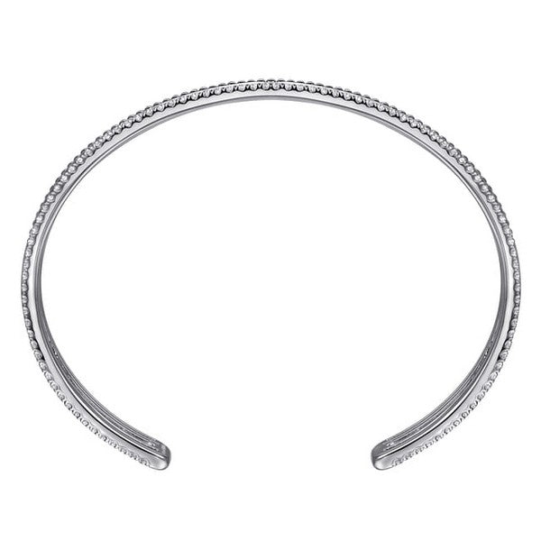 925 Sterling Silver Bujukan White Sapphire Multi Row Cuff