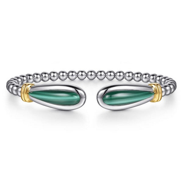 14K Yellow Gold and 925 Sterling Silver Bujukan Bangle