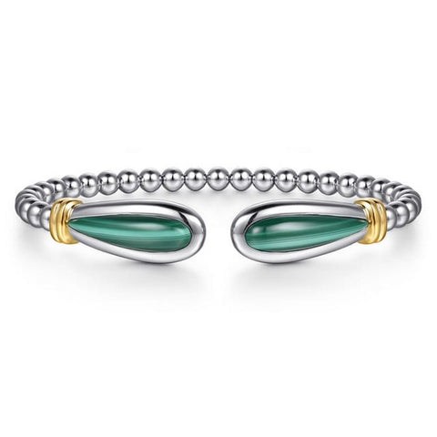 14K Yellow Gold and 925 Sterling Silver Bujukan Bangle