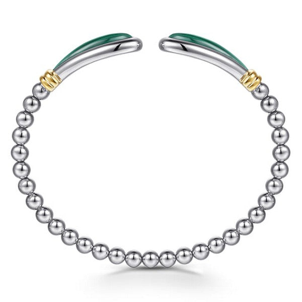 14K Yellow Gold and 925 Sterling Silver Bujukan Bangle