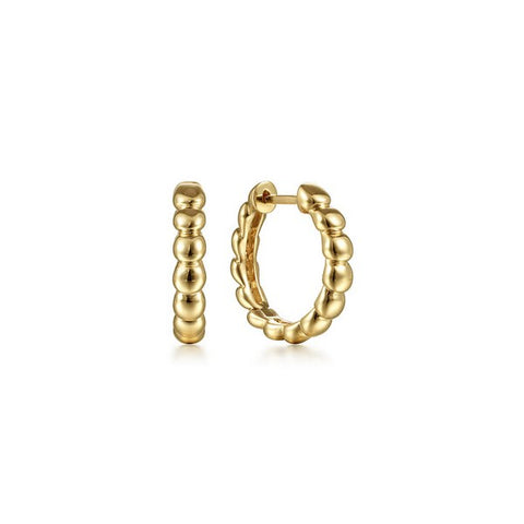 14K Yellow Gold Bujukan Huggie Earrings