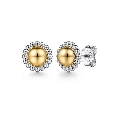 Lady's Two Tone Silver And 14K Gold Bujukan Collection Earrings
