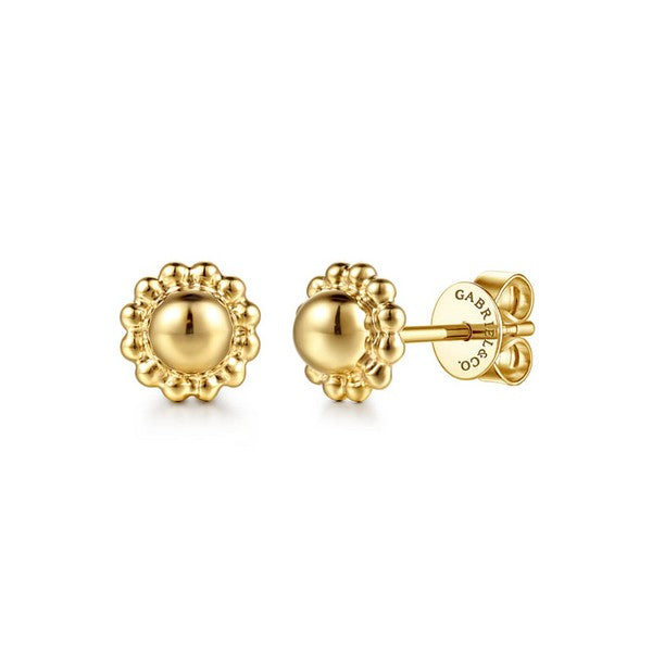 14K Yellow Plain Gold Bujukan Stud Earrings