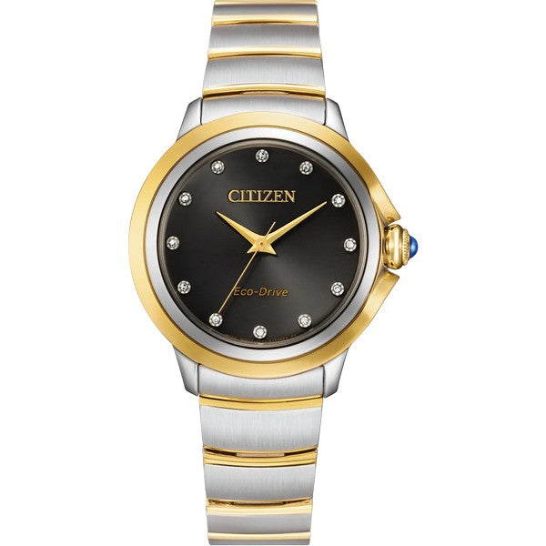 CITIZEN Eco-Drive Women's Ceci Diamond Accent Two-Tone Stainless Steel Bracelet Watch