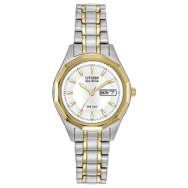 Citizen Lad Eco Wr100 Sst Brac White