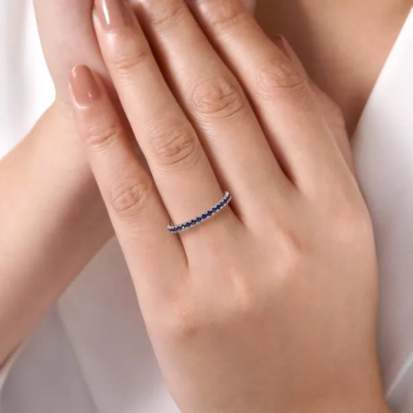 14K White Gold Sapphire Stackable Ring