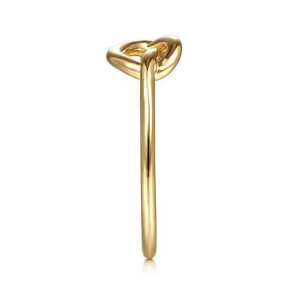 14K Yellow Gold Twisted Heart Pretzel Ring