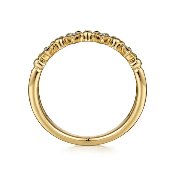14K Yellow Gold Bujukan Diamond Easy Stackable Ring
