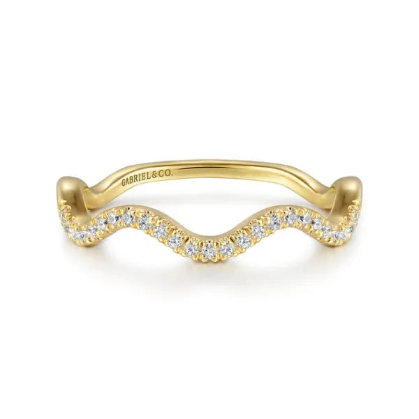 14K Yellow Gold Diamond Wave Stackable Ladies Ring - Size 6.5
Serial # S2042782