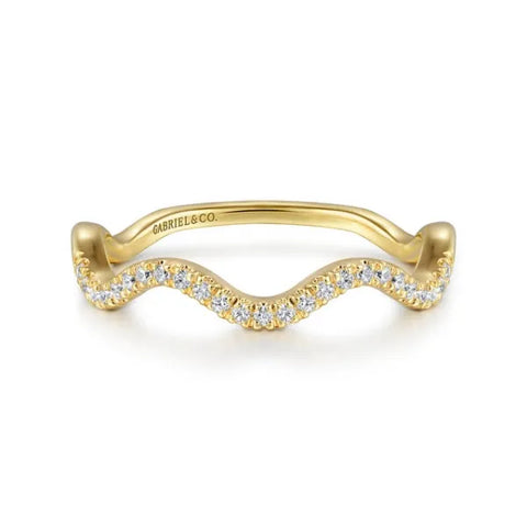 14K Yellow Gold Diamond Wave Stackable Ladies Ring - Size 6.5
Serial # S2042782
