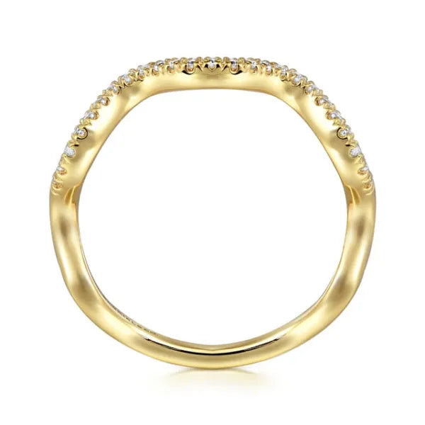 14K Yellow Gold Diamond Wave Stackable Ladies Ring - Size 6.5
Serial # S2042782