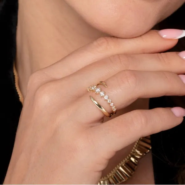 14K Yellow Gold 0.50CTW Diamond Bypass Ring