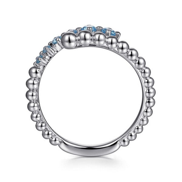 Sterling Silver Bujukan and Blue Topaz Bypass Ring
