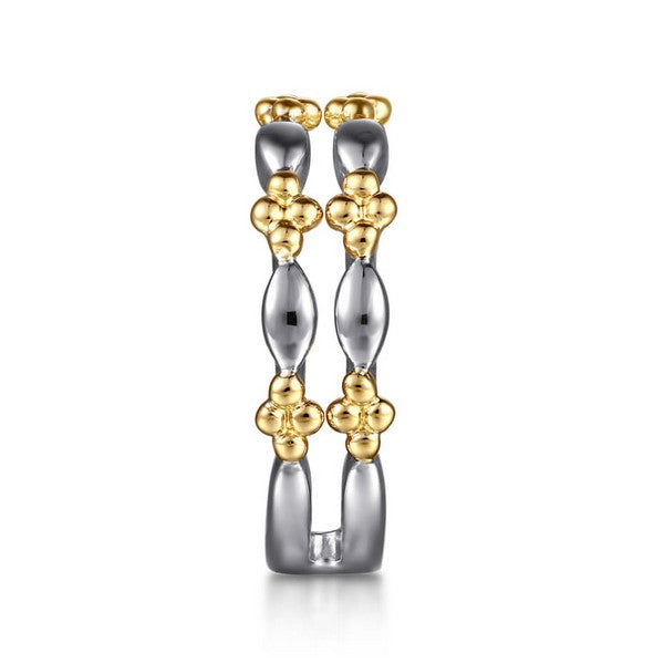 14K Yellow Gold & 925 Sterling Silver Bujukan Easy Stackable Ring