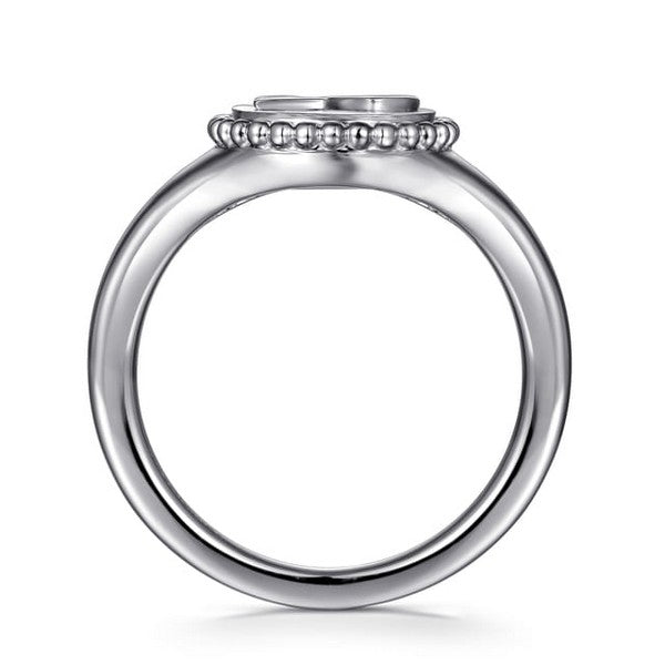 925 Sterling Silver Diamond Bujukan LOVE Medallion Ladies Ring