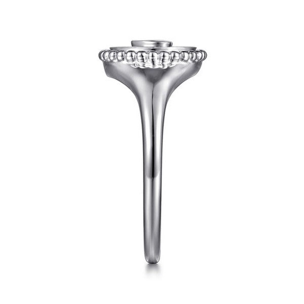 925 Sterling Silver Diamond Bujukan LOVE Medallion Ladies Ring