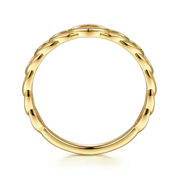 14K Yellow Gold Marquise Shape Stackable Ring