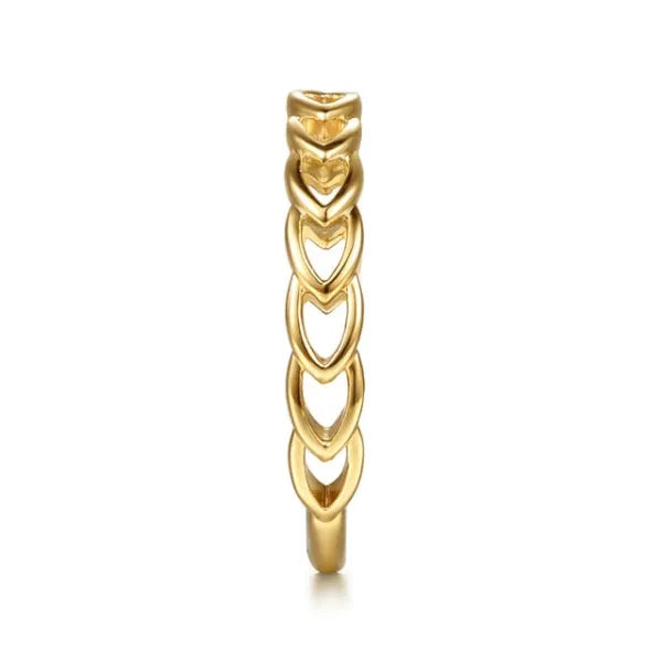 14K Yellow Gold Marquise Shape Stackable Ring