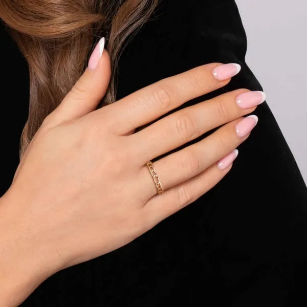 14K Yellow Gold Marquise Shape Stackable Ring