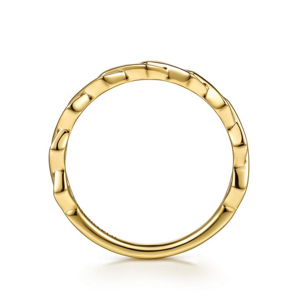 14K Yellow Gold Rhombus Shape Stackable Ring