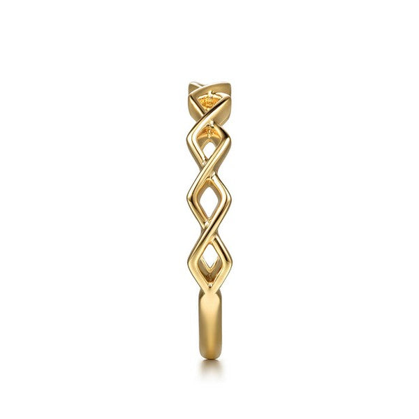 14K Yellow Gold Rhombus Shape Stackable Ring