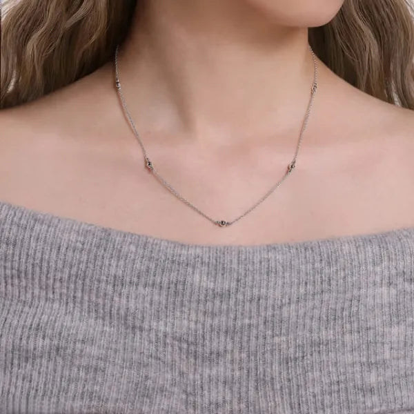 Lady's White Silver Bujukan Collection Necklace