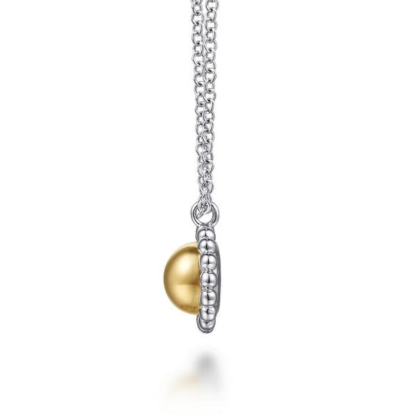 Lady's Two Tone Silver And 14K Gold Bujukan Collection Necklace