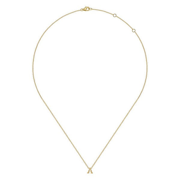 14K Yellow Gold A Initial Necklace