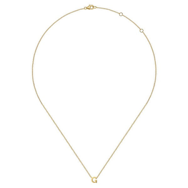 14K Yellow Gold G Initial Necklace Serial #S2216893
Size 17.5