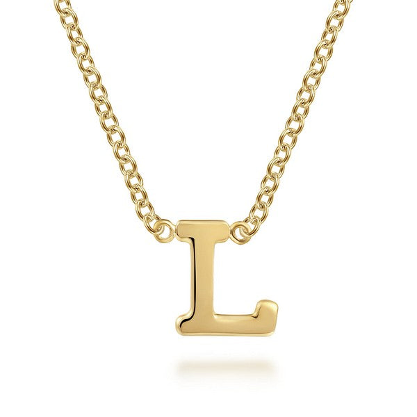 14K Yellow Gold L Initial Necklace Serial #S1581139
