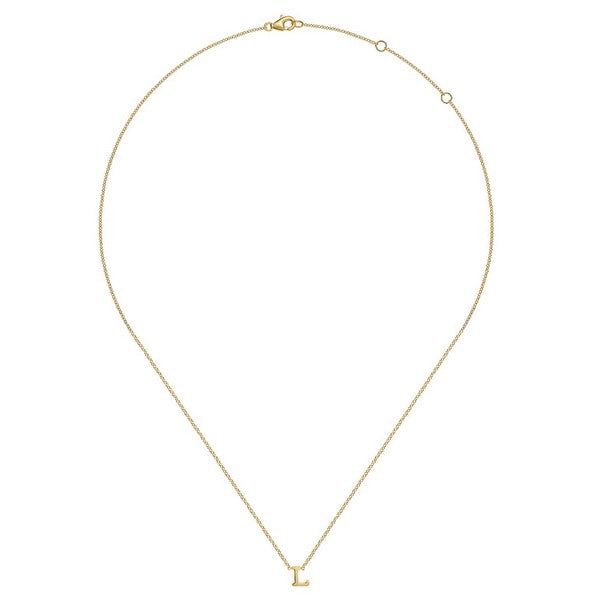 14K Yellow Gold L Initial Necklace Serial #S1581139