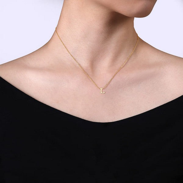 14K Yellow Gold L Initial Necklace Serial #S1581139