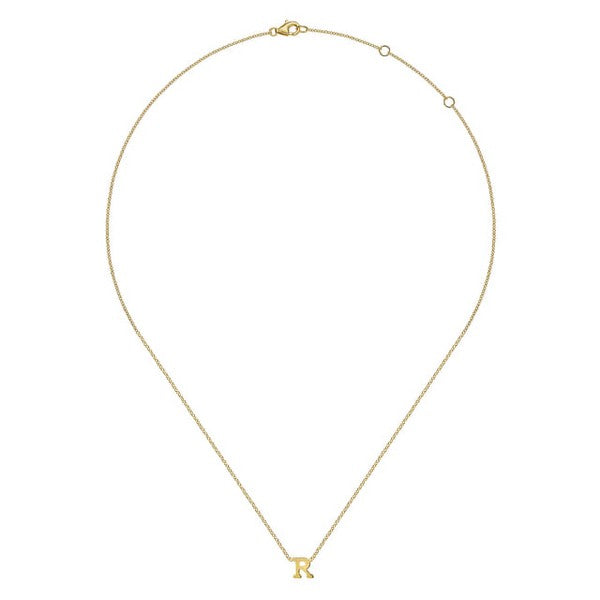 14K Yellow Gold R Initial Necklace Serial #S2216895
Size 17.5