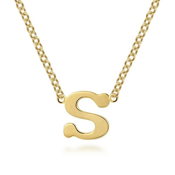 14K Yellow Gold S Initial Necklace