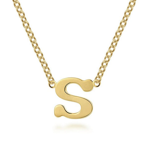 14K Yellow Gold S Initial Necklace