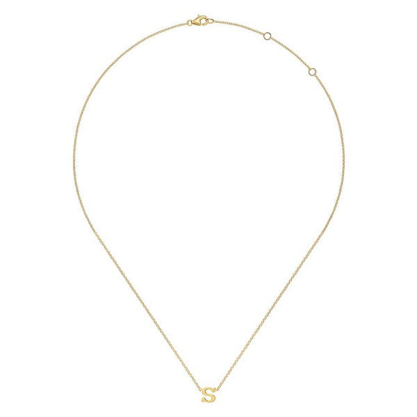 14K Yellow Gold S Initial Necklace