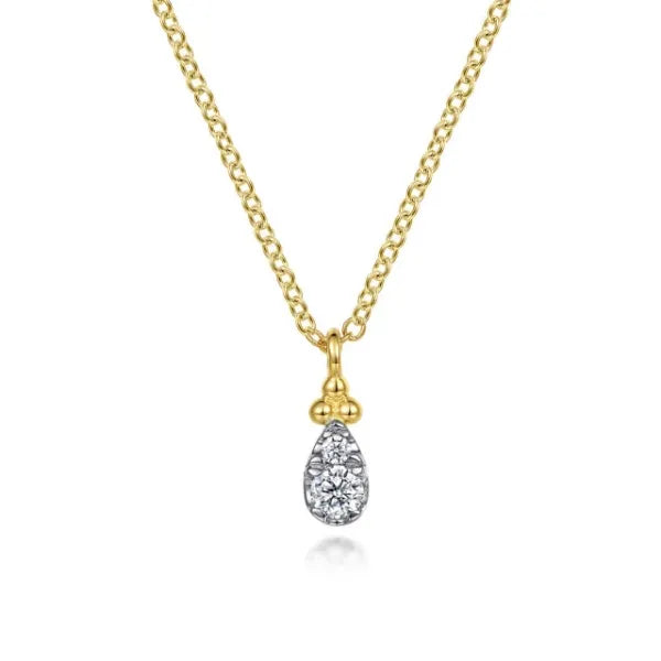 14K Yellow Gold Diamond Bujukan Pendant Necklace