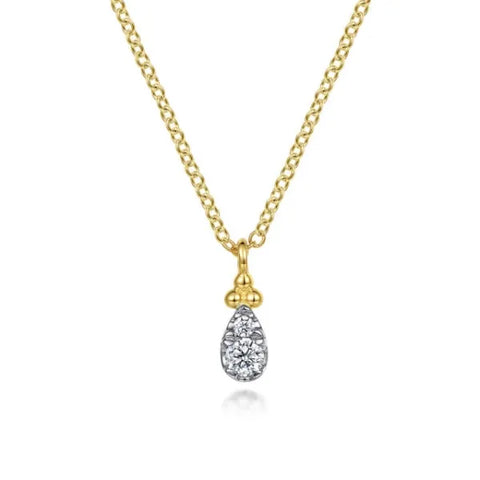 14K Yellow Gold Diamond Bujukan Pendant Necklace