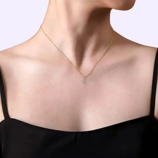 14K Yellow Gold Diamond Bujukan Pendant Necklace