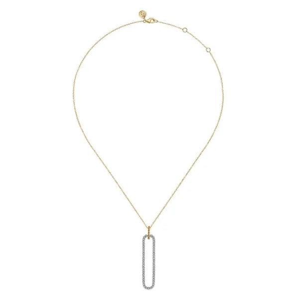 14K White & Yellow Gold Bujukan Beads and 0.73CTW SI1/2  Diamond Pendant Necklace