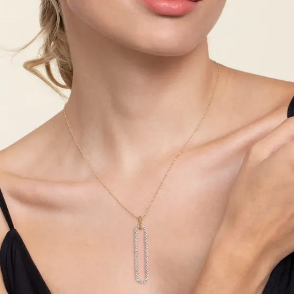 14K White & Yellow Gold Bujukan Beads and 0.73CTW SI1/2  Diamond Pendant Necklace