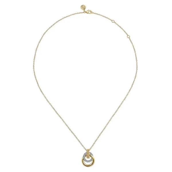 14K White & Yellow Gold Bujukan 0.24ct Diamond Pendant Necklace