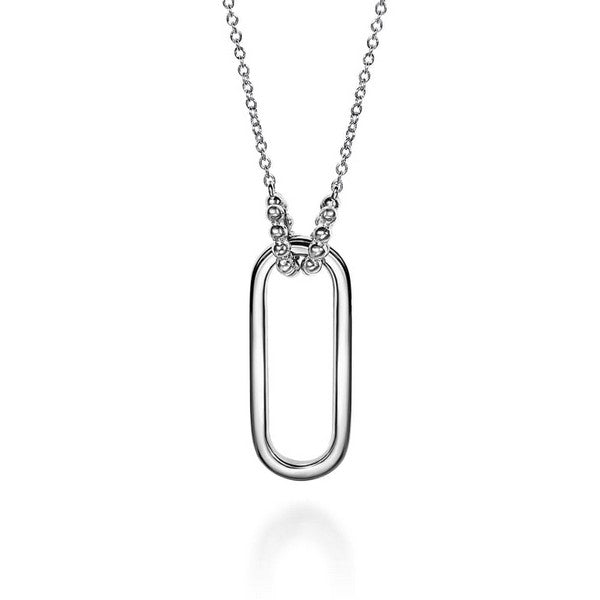 Silver Bujukan Link Pendant Necklace Length 17 Inches