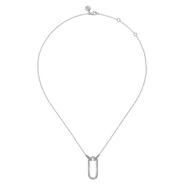 Silver Bujukan Link Pendant Necklace Length 17 Inches