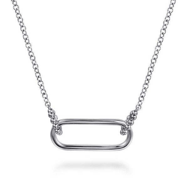 Silver Bujukan Link Pendant Necklace Length 17 Inches